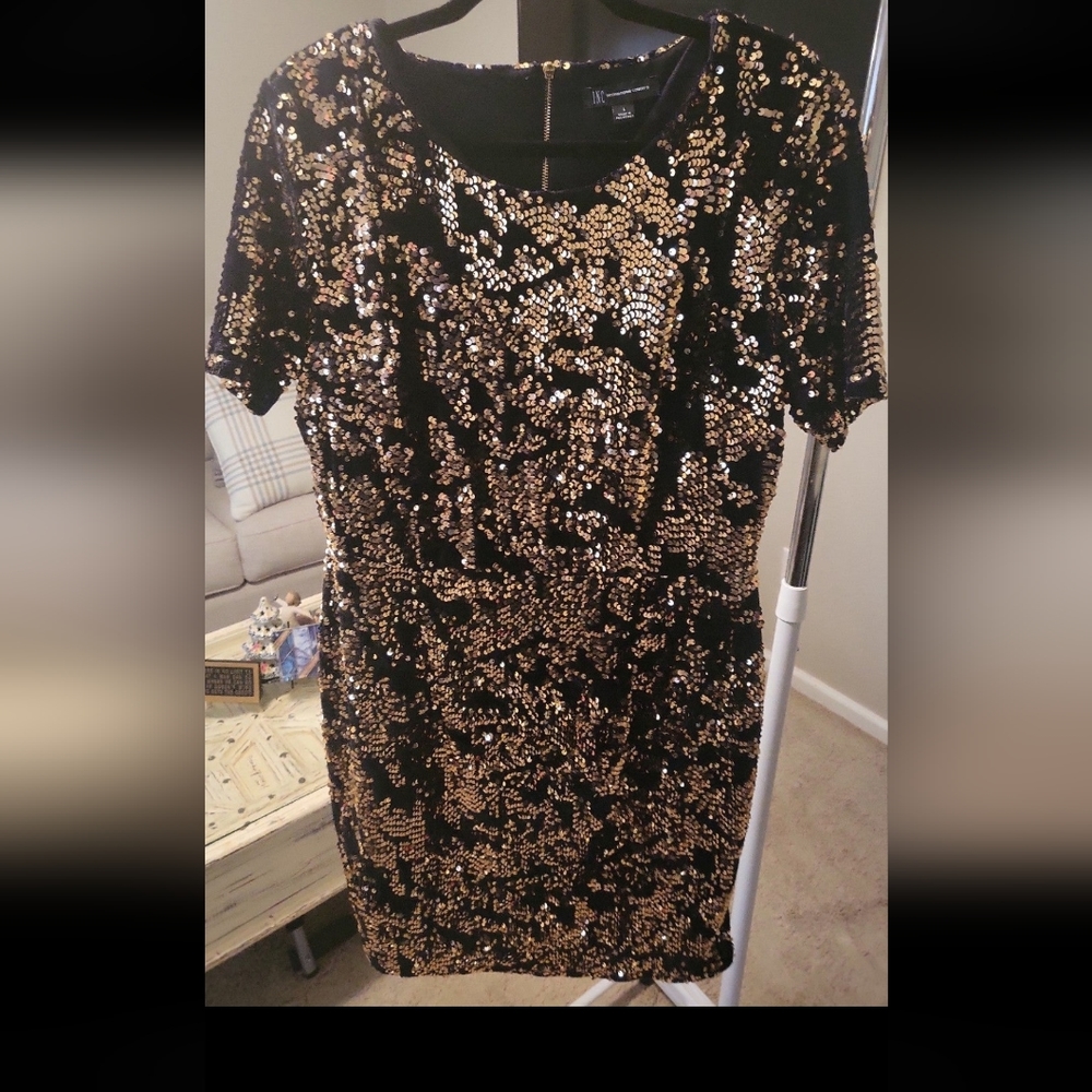 INC Two Toned Sequined Large Dress